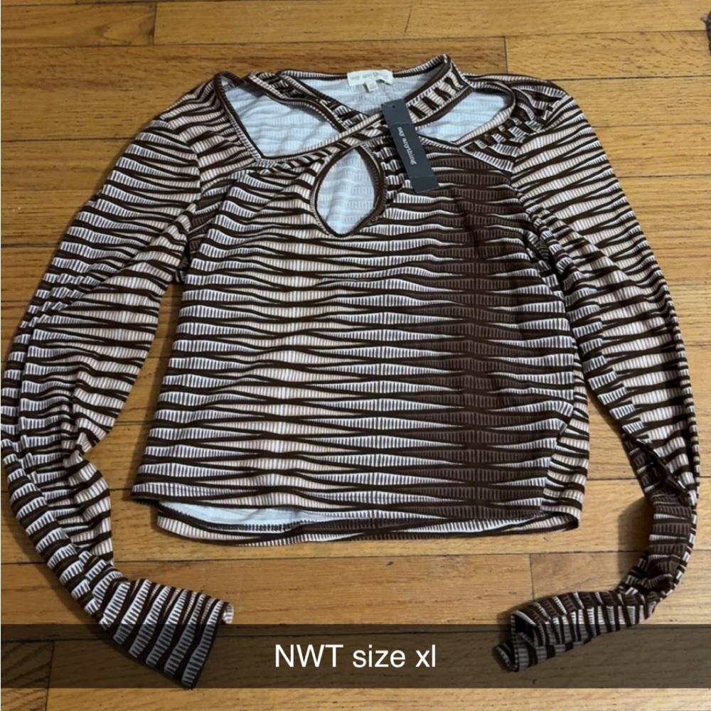 Striped Brown Women's Top cropped